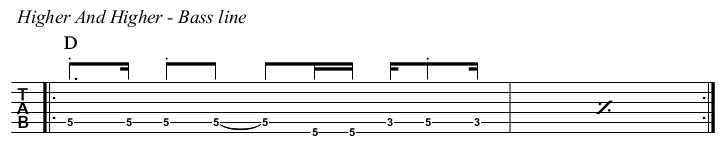 (Your Love Keeps Lifting Me) Higher And Higher TAB, bass line.