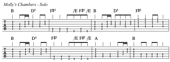 Molly's Chambers TAB, solo.