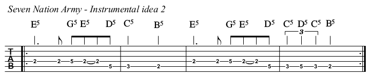 Seven Nation Army TAB, instrumental idea 2.