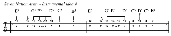 Seven Nation Army TAB, instrumental idea 4.