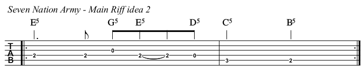 Seven Nation Army TAB, main riff idea 2.