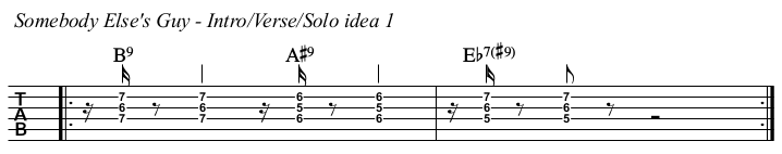 Somebody Else's Guy TAB Intro and Verse idea 1