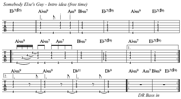Somebody Else's Guy TAB Intro.