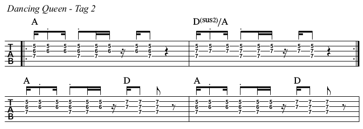 Dancing Queen TAB, tag 2.