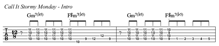 Call It Stormy Monday TAB, intro.
