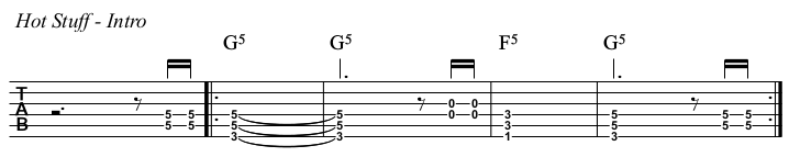 Hot Stuff TAB intro.