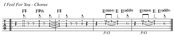I Feel For You TAB, chorus.