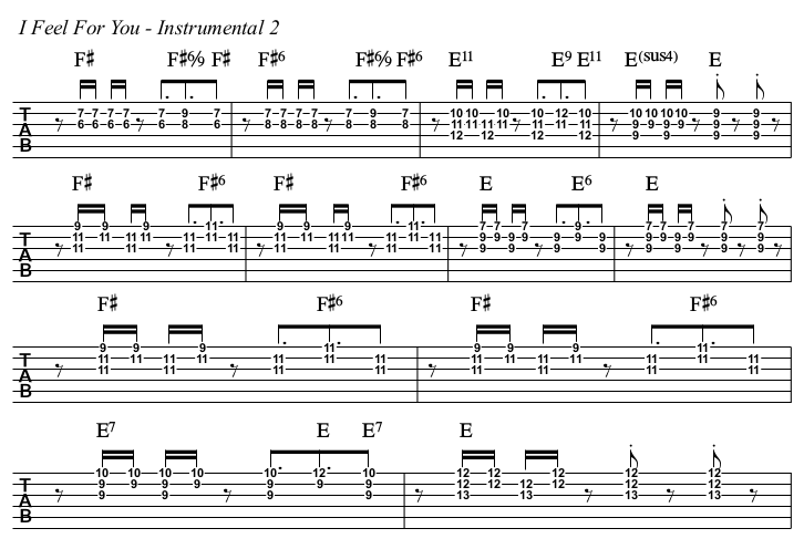 I Feel For You TAB, instrumental 2.