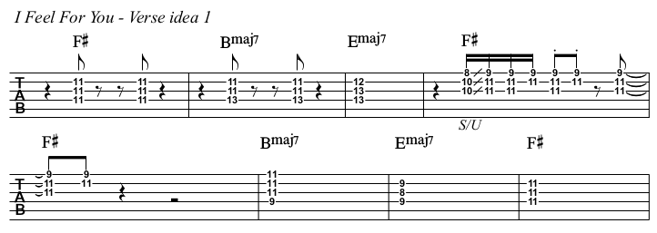 I Feel For You TAB, verse idea 1.