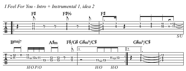 I Feel For You TAB, intro and instrumental idea 2.