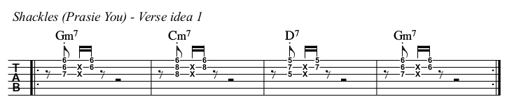 Shackles (Praise You) TAB, verse idea 1.