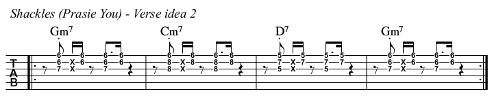 Shackles (Praise You) TAB, verse idea 2.