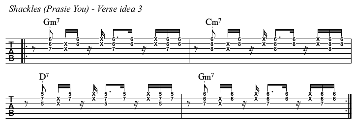 Shackles (Praise You) TAB, verse idea 3.