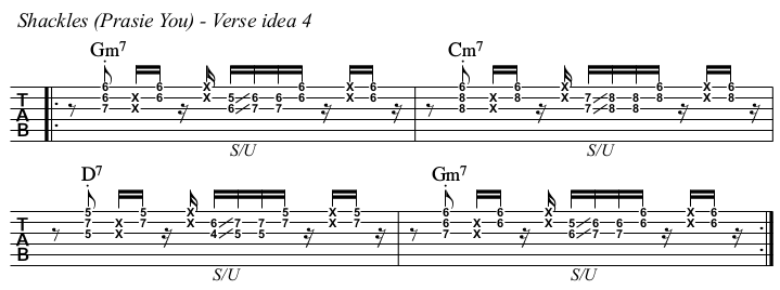 Shackles (Praise You) TAB, verse idea 4.