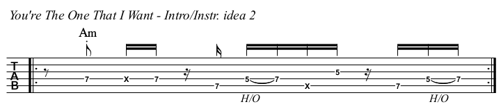 You're The One That I Want TAB, intro idea 2.