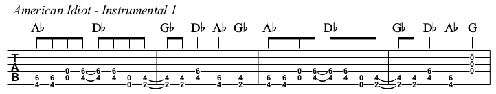 American Idiot TAB, instrumental 1.