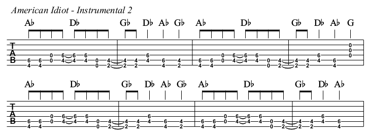 American Idiot TAB, instrumental 2.