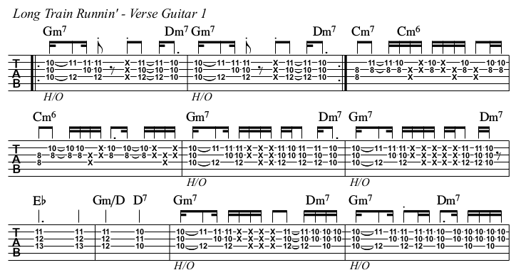Long Train Running TAB, verse GTR 1.