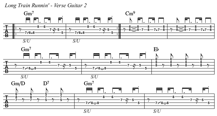 Long Train Running TAB, verse GTR 2.