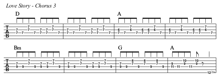 Love Story TAB, chorus 3.