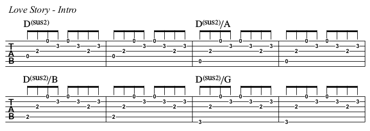 Love Story TAB, intro.