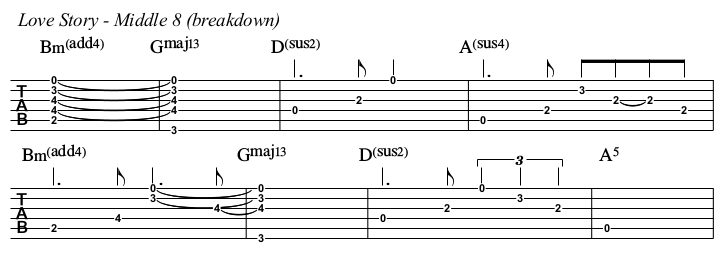 Love Story TAB, middle 8.
